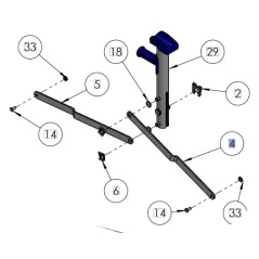 Rear height-of-cut adjustment bar model EM37 ORIGINAL GRIN PRT-0067 | NewgardenParts.com