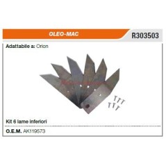 Kit 6 lames pour robot OLEOMAC orion R303503