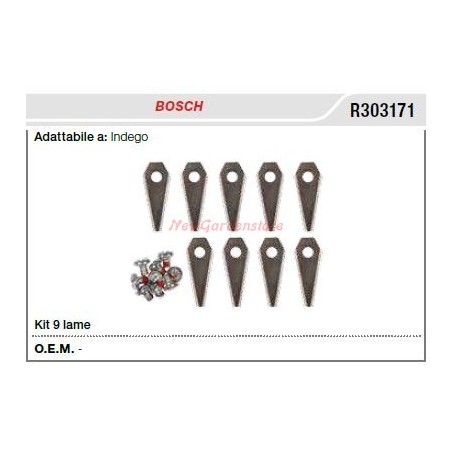 Kit 9 lame BOSCH robot indego R303171 | NewgardenParts.com