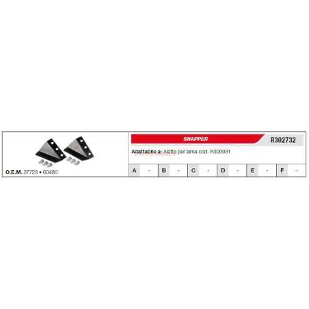 Messerkit SNAPPER Rasentraktor Rasenmähermesser R302732 | NewgardenParts.com