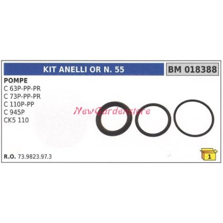 Kit anelli or N.55 UNIVERSALE pompa Bertolini C 63P PP PR 018388 | NewgardenParts.com