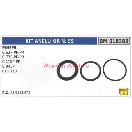 Kit joint torique ou N.55 UNIVERSAL pompe Bertolini C 63P PP PR 018388 | NewgardenParts.com