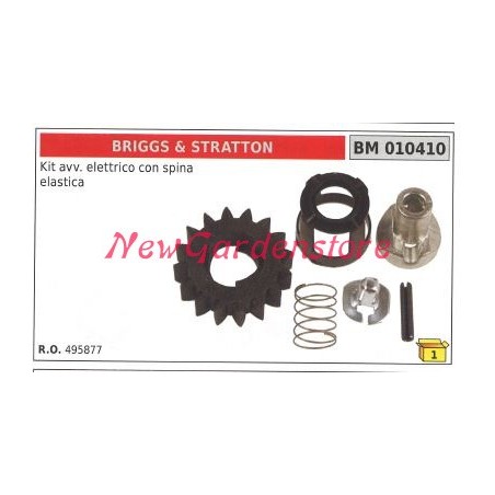 Kit avviamento elettrico con spina elastica e pignone BRIGGS&STRATTON 010410 | NewgardenParts.com