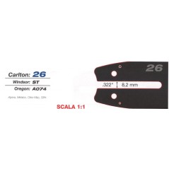 Kit barra SAFE TIP e catena SEMI-CHISEL LP CARLTON 16" 3/8" LP 55 maglie 720011 | NewgardenParts.com