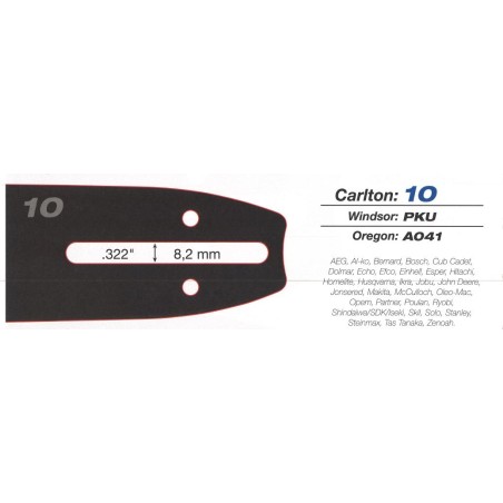 Kit barra SAFETIP (RK) catena SEMI-CHISEL LP CARLTON 10" 3/8 LP 40 maglie 720004