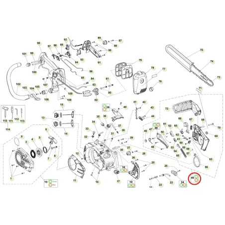 Kit carter frein vert ORIGINAL ACTIVE tronçonneuse 39.39 036040 | NewgardenParts.com