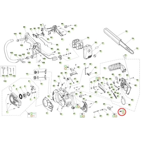 Kit carter freno verde ORIGINALE ACTIVE motosega 39.39 036040 | NewgardenParts.com