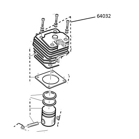 Kit cilindro e pistone motosega BG45 ORIGINALE AMA 64032 | NewgardenParts.com