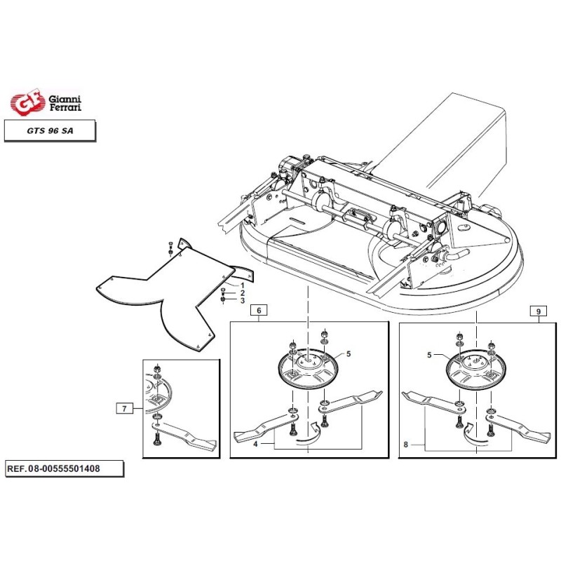 Kit coppia lama mulching destra + coppia lama mulching sinistra GIANNI FERRARI