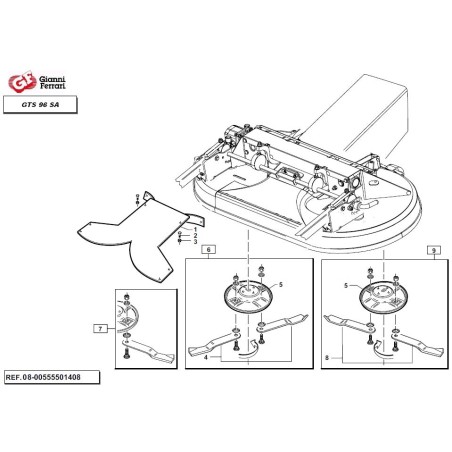 Kit coppia lama mulching destra + coppia lama mulching sinistra GIANNI FERRARI | NewgardenParts.com