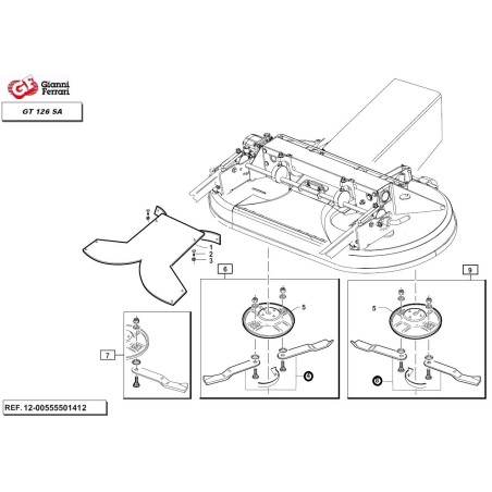 Kit coppia lama mulching destra + coppia lama mulching sinistra GIANNI FERRARI | NewgardenParts.com