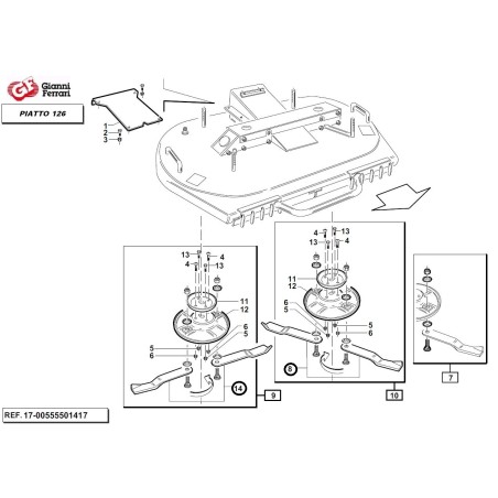 KIt coppia lama mulching sinistra + coppia lama mulching destra GIANNI FERRARI | NewgardenParts.com