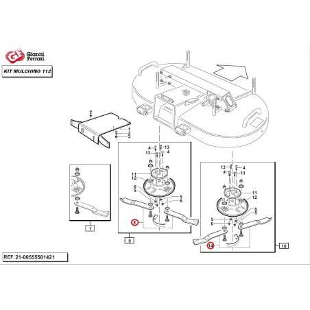 Kit left mulching blade pair+right mulching blade pair for MULCHING112 KIT | NewgardenParts.com