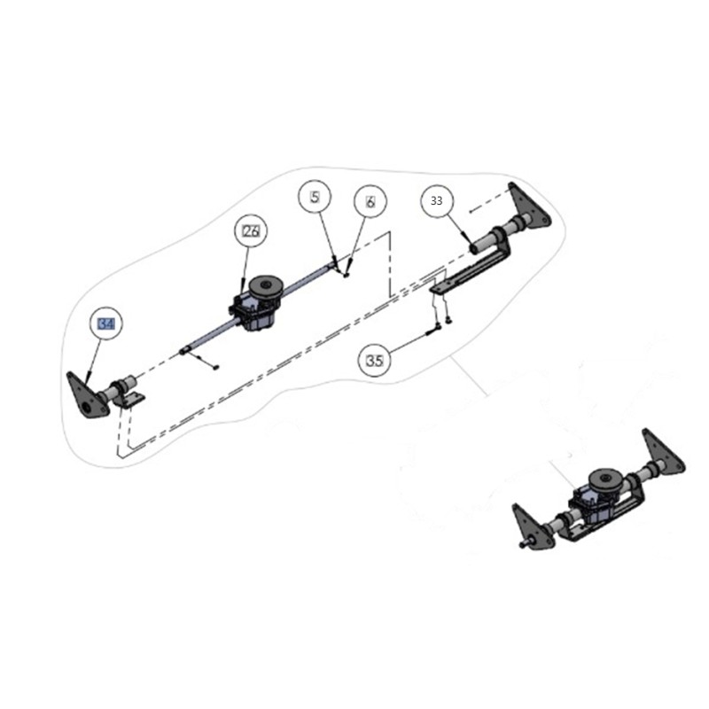 Kit destro assale + boccole rasaerba tosaerba ORIGINALE GRIN ASM-0128