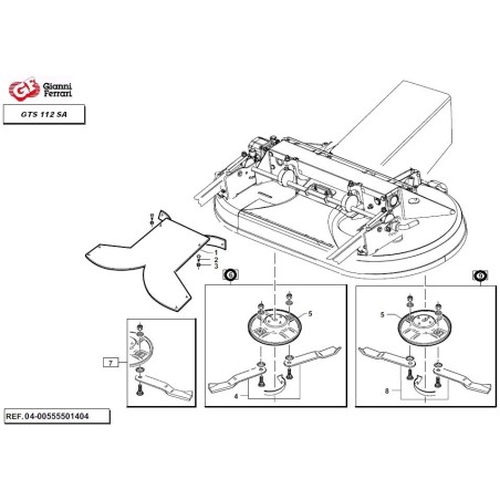 Kit disco destro mulching + disco sinistro mulching GIANNI FERRARI piatto lame | NewgardenParts.com