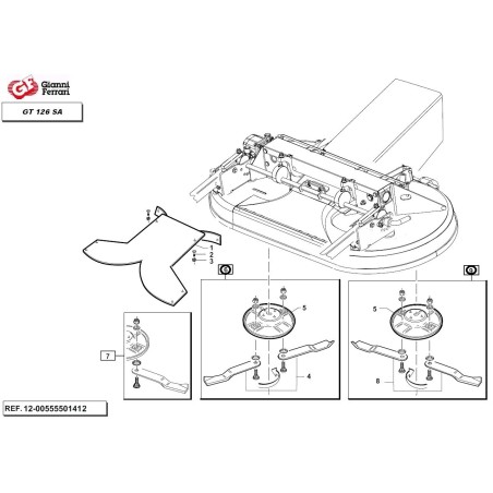 Kit disco destro mulching TG200 + disco sinistro mulching TG200 GIANNI FERRARI | NewgardenParts.com