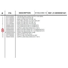 Kit disco sinistro mulching PG112 premont.+disco destro mulching PG 112 premont.