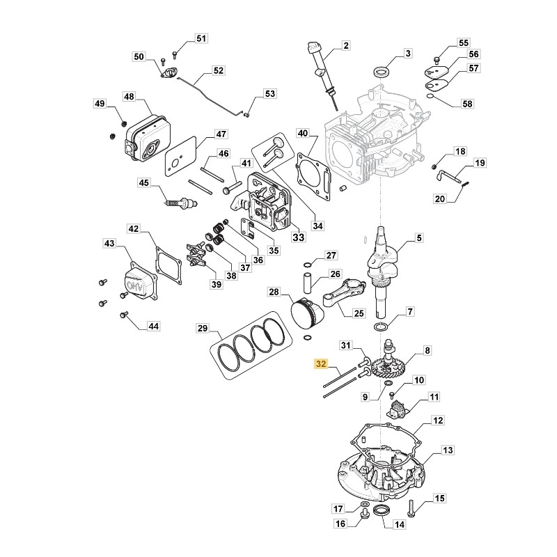 Aste di punteria ORIGINALE STIGA motore TRE224 trattorino tagliaerba 118551118/0