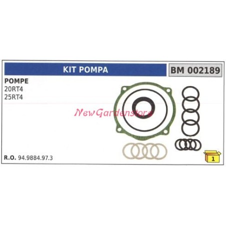 Kit guarnizione UNIVERSALE pompa Bertolini 20RT4 25RT4 002189 | NewgardenParts.com