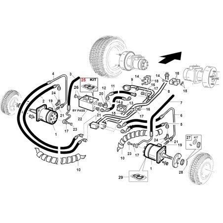 Kit guarnizioni valvola trattorino ORIGINALE GIANNI FERRARI BFB 95598590000 | NewgardenParts.com