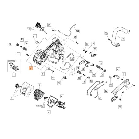 Kit impugnatura ORIGINALE OLEOMAC per motosega GST 360 50270220 | NewgardenParts.com