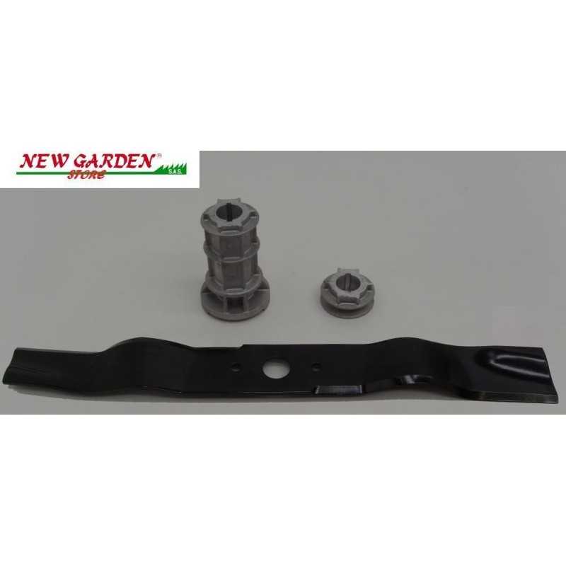 Kit de lames + moyeu porte-lames pour tondeuse autoportée GRIN mod. HM46A - PM46 PRO