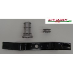 Kit cuchillas + buje portacuchillas para GRIN cortacésped de empuje mod. HM46A - PM46 PRO | NewgardenParts.com