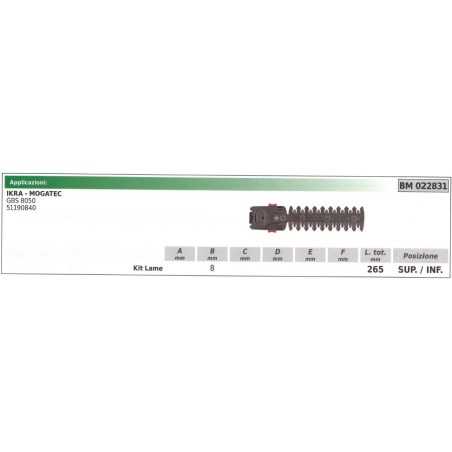 IKRA upper / lower blade kit GBS 8050 022831 hedge trimmer | NewgardenParts.com