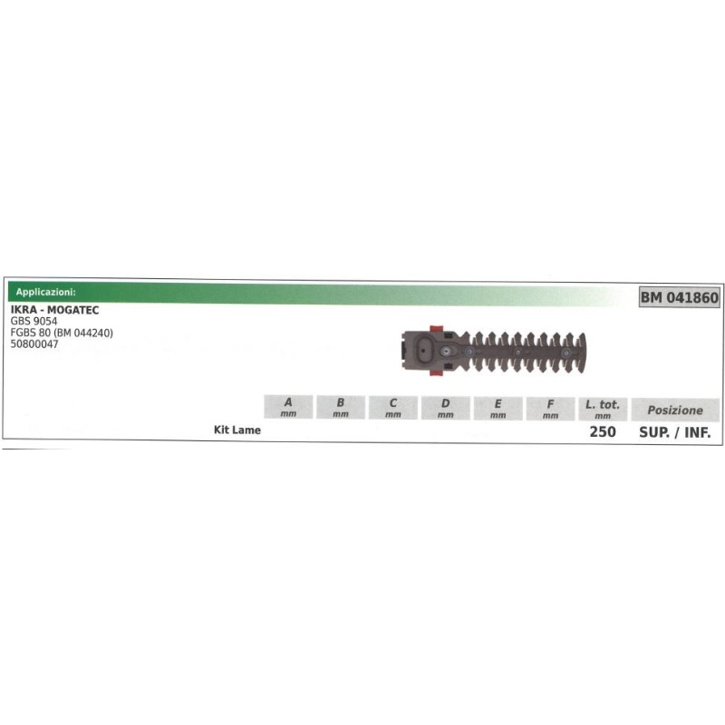 IKRA lower/upper blade kit GBS 9054 hedge trimmer 041860