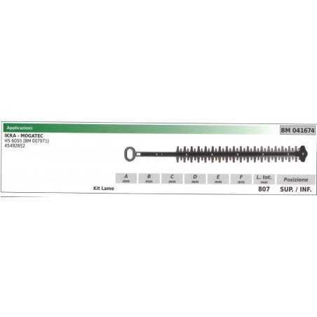 IKRA upper / lower blade kit for HS 6055 hedge trimmer 041674 | NewgardenParts.com