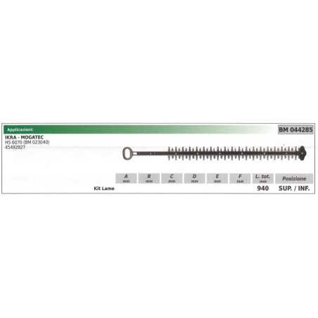 IKRA upper / lower blade kit for HS 6070 hedge trimmer 044285 | NewgardenParts.com