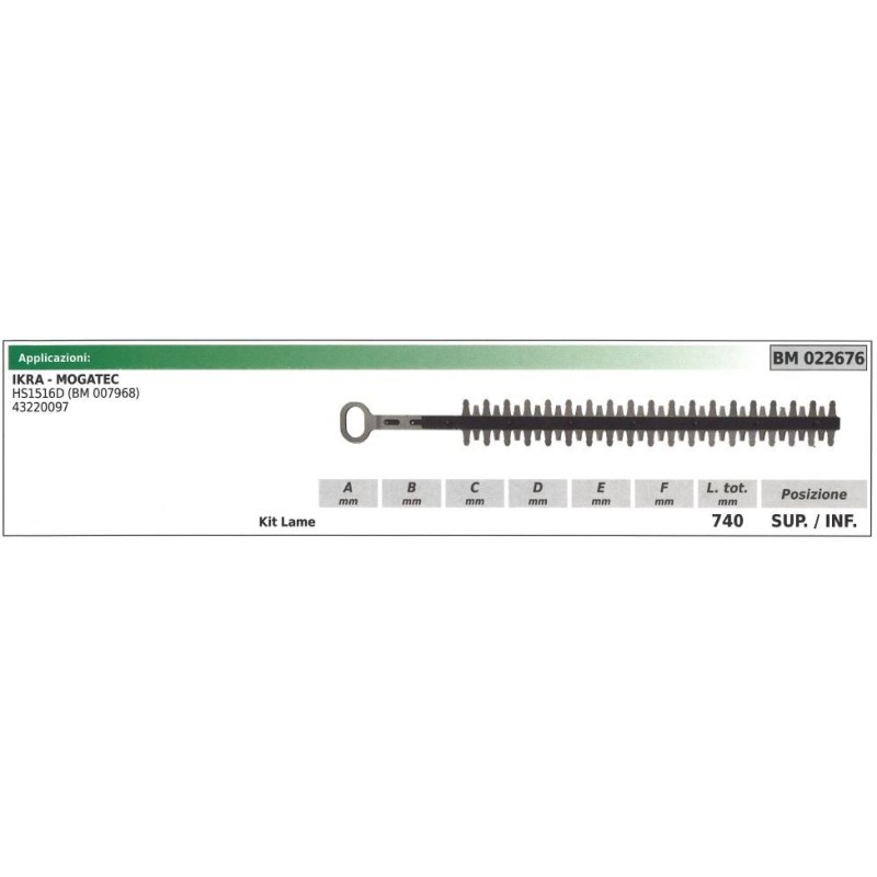 Kit Lama inferiore / superiore IKRA tagliasiepe HS1516D 022676