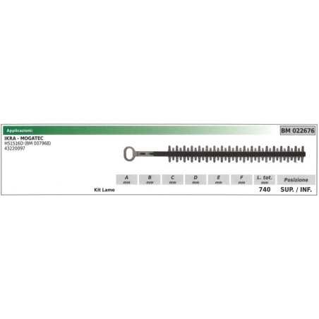 IKRA upper / lower blade kit for HS1516D hedge trimmer 022676 | NewgardenParts.com