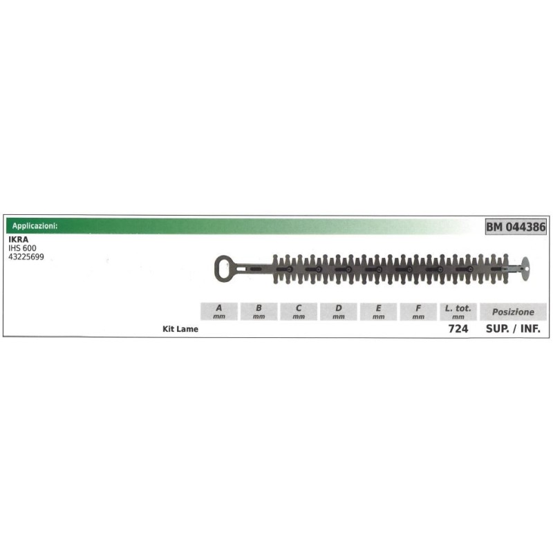 Kit Lama superiore / inferiore IKRA tagliasiepe IHS 600 044386