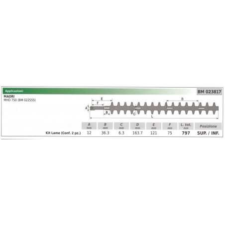 Ober-/Untermesserkit MAORI Heckenschere MHD 750 023817 | NewgardenParts.com