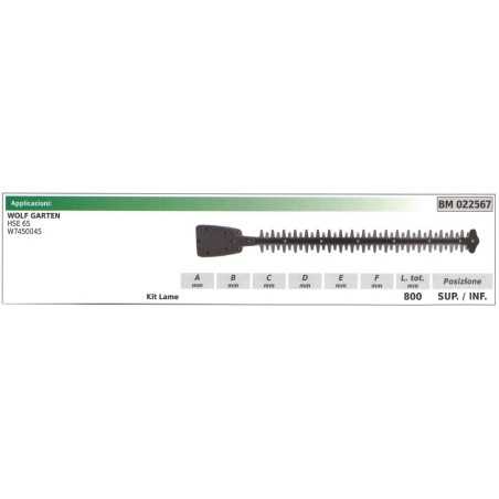 KIT Upper / lower blade WOLF GARTEN hedge trimmer HSE 65 022567 | NewgardenParts.com