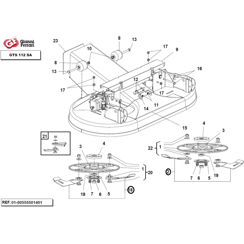 Kit lame coppia destra + coppia sinistra GIANNI FERRARI per piatto lame GTS 112