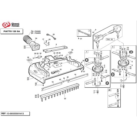 Kit lame set 8 PEZZI GIANNI FERRARI BIEFFEBI piatto 126SA macchina operatrice | NewgardenParts.com