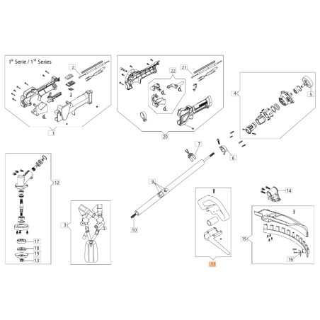 Kit maniglia ORIGINALE OLEOMAC decespugliatore BCH 250 S - BCH 40 BP BF000051R | NewgardenParts.com