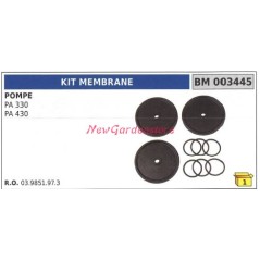 Kit membrana UNIVERSALE pompa Bertolini PA 330 430 003445 | NewgardenParts.com