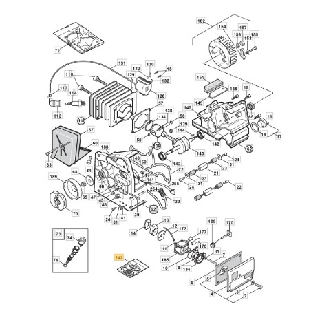 Kit membrane motosega modelli 350 CP510 ORIGINALE STIGA 8724090 | NewgardenParts.com