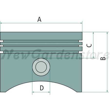 Piston kit Ø 60 mm lawn tractor compatible BRIGGS & STRATTON 294203 | NewgardenParts.com