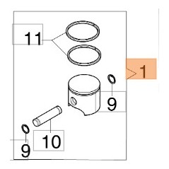 Motor pump blower piston kit models BV270 BV300 WP30 56552011A OLEOMAC | NewgardenParts.com