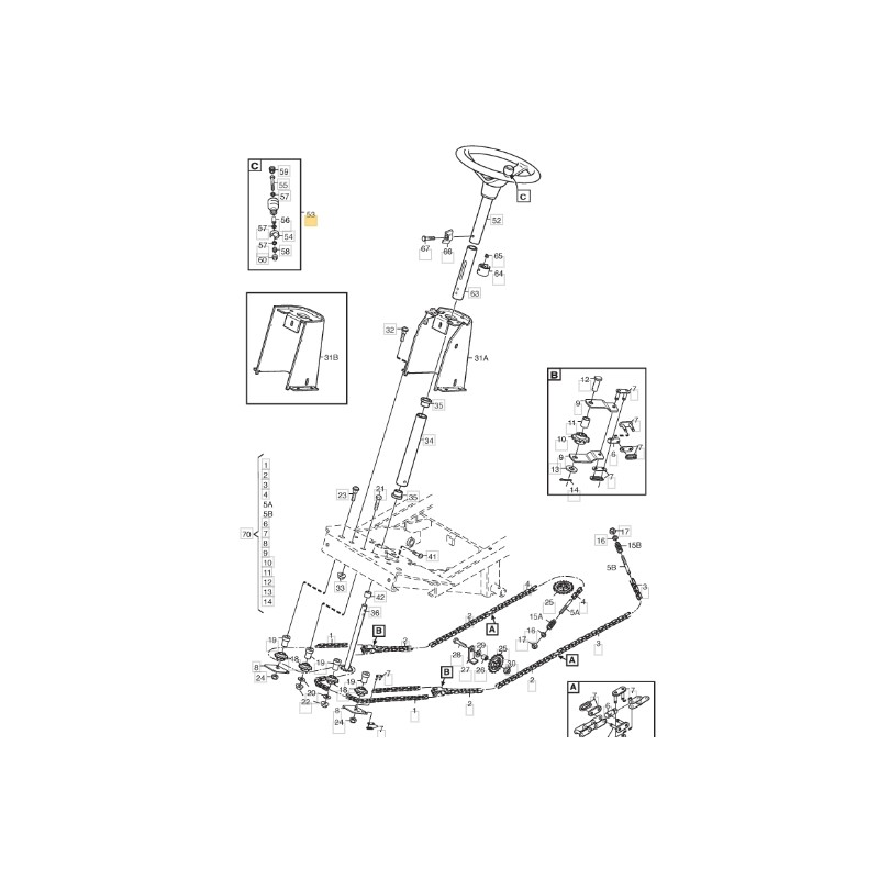 Kit pomello volante trattorino modelli PARK123 ORIGINALE STIGA 1134-3769-01