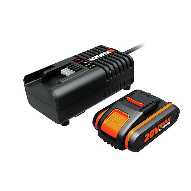 Kit power 20 WORX n 1 batteria 2.0 Ah + n 1 caricabatteria rapido