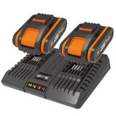 Kit power 20+20 WORX 2 batterie 2.0 Ah + n 1 caricabatteria DUAL standard | NewgardenParts.com