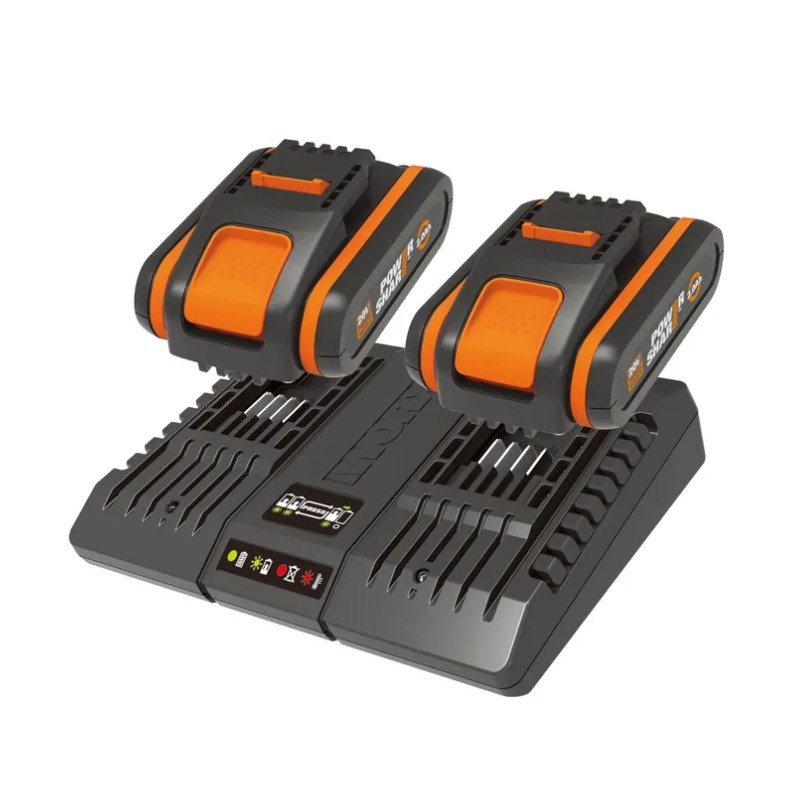 Kit power 20+20 WORX 2 batterie 2.0 Ah + n 1 caricabatteria DUAL standard