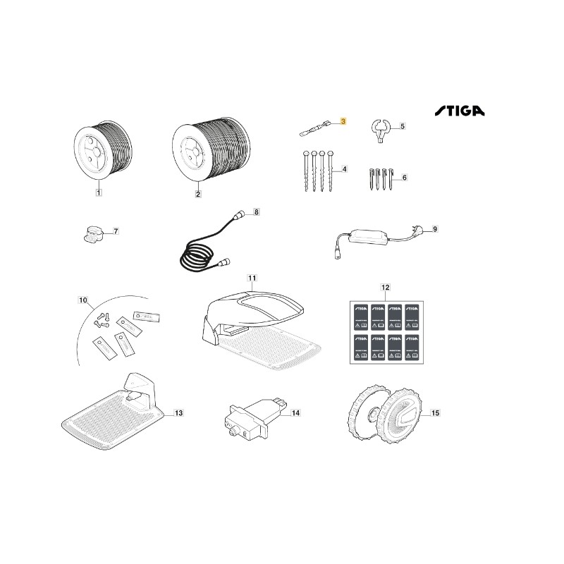 Kit resistore robot tagliaerba modelli G1200 G300 ORIGINALE STIGA 122063053/0