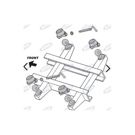 Kit ribaltamento rimorchio posteriore e trilaterale sfere diametro 78mm AMA