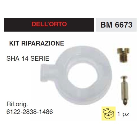 Kit riparazione spillo galleggiante carburatore motore rasaerba DELL'ORTO 6122 | NewgardenParts.com